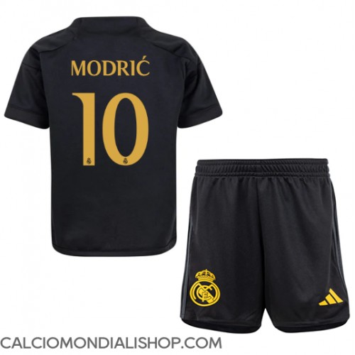 Maglie da calcio Real Madrid Luka Modric #10 Terza Maglia Bambino 2023-24 Manica Corta (+ Pantaloni corti)